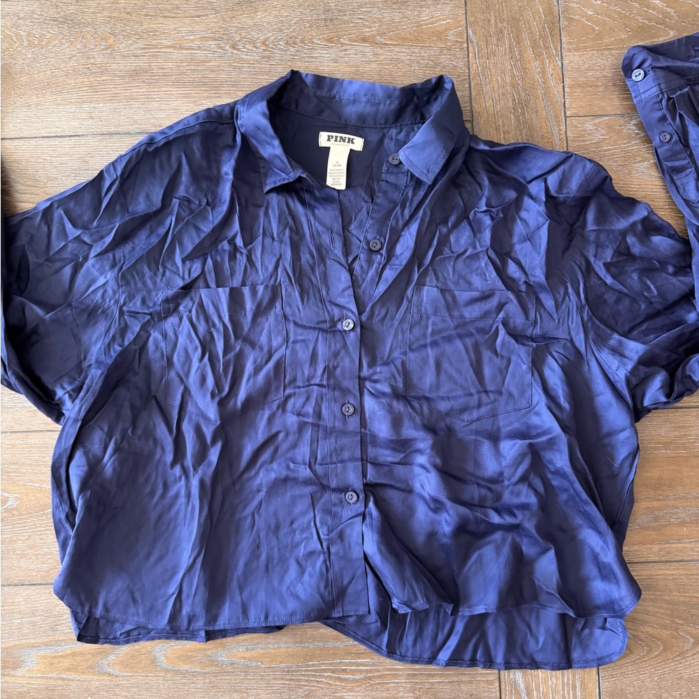 PINK Victoria's Secret Navy Pajama Top